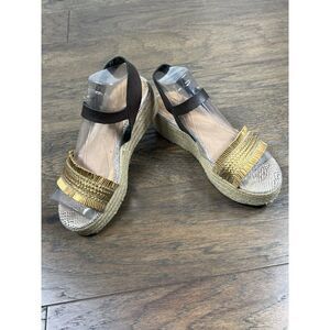 CHINESE LAUNDRY Ziba Platform Sandals Bronze Reptile Print Size 8.5 EUC